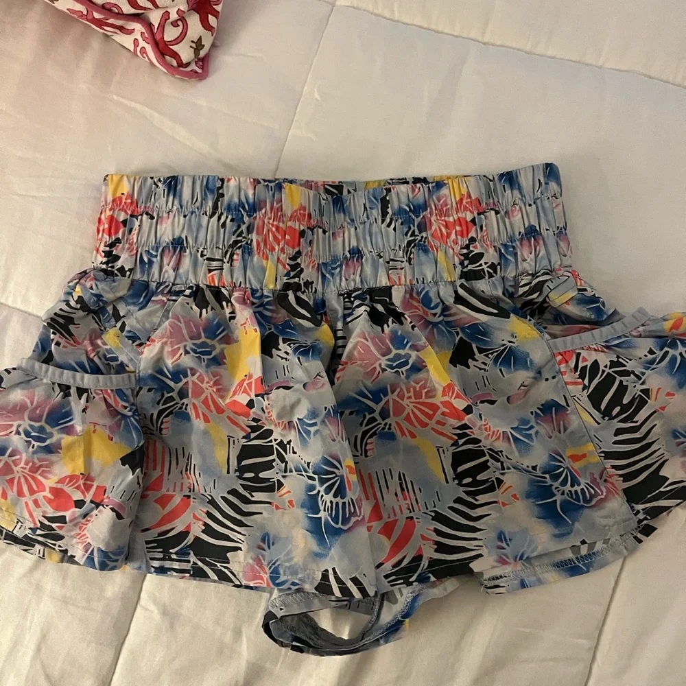 Free People Multicolor Floral Smocked-Waist Shorts